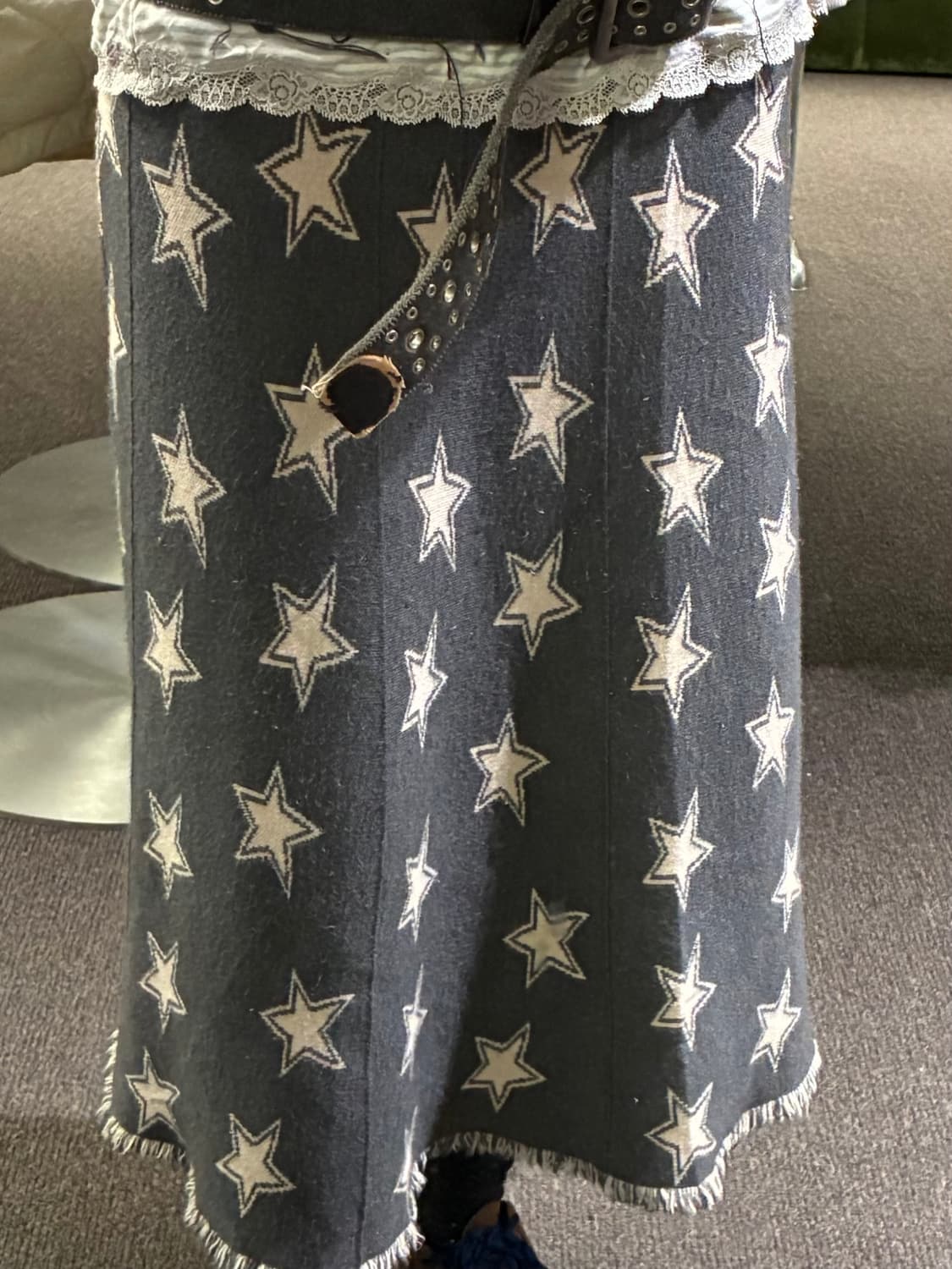 38)Japanese vintage 여성 별무늬 롱 스커트 상품이미지1