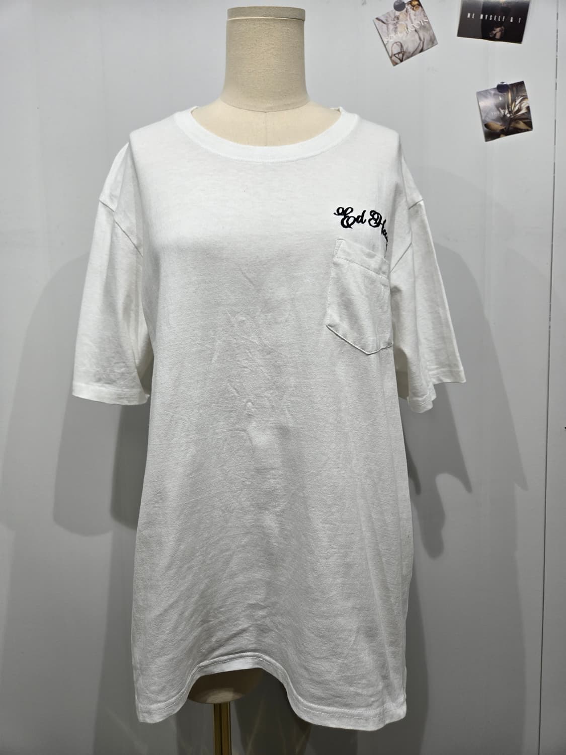에드하디 흰색 포켓 반팔 티셔츠 상품이미지1