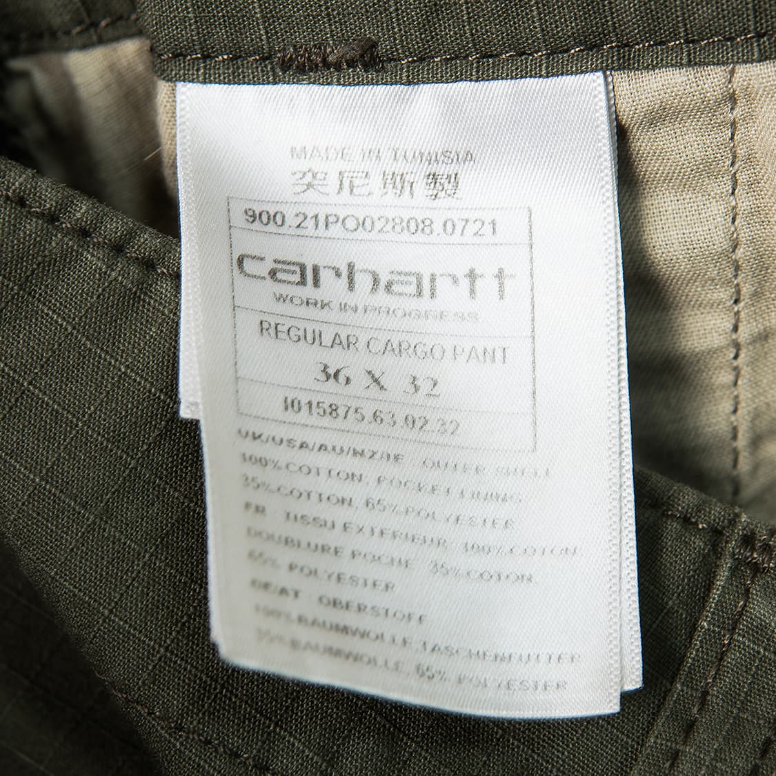 [37] 칼하트 WIP 립스탑 레귤러 카고팬츠 올리브 그린  상품이미지7