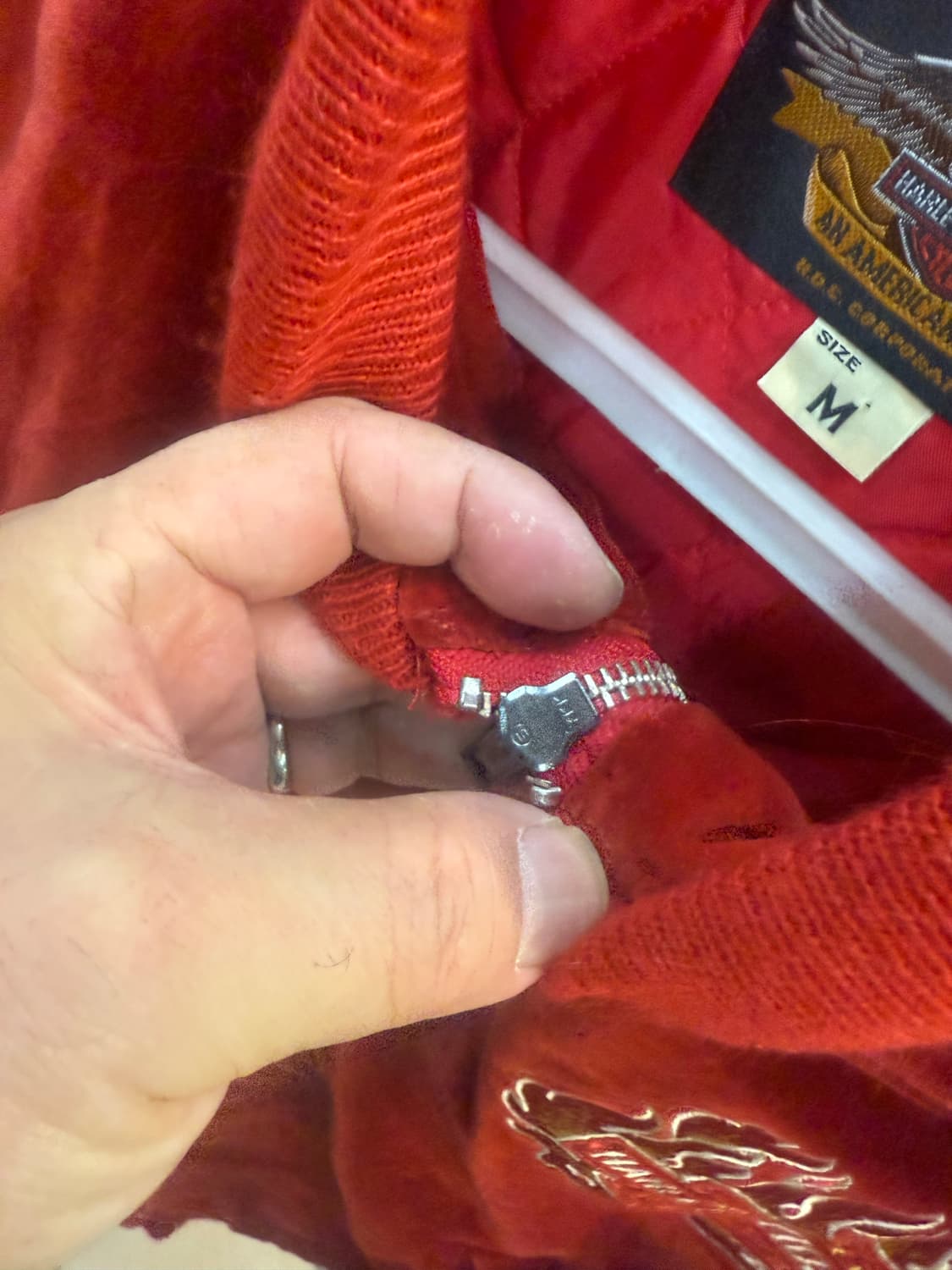 95 정품 할리데이비슨 불꽃 바시티 자켓 팝니다 상품이미지3