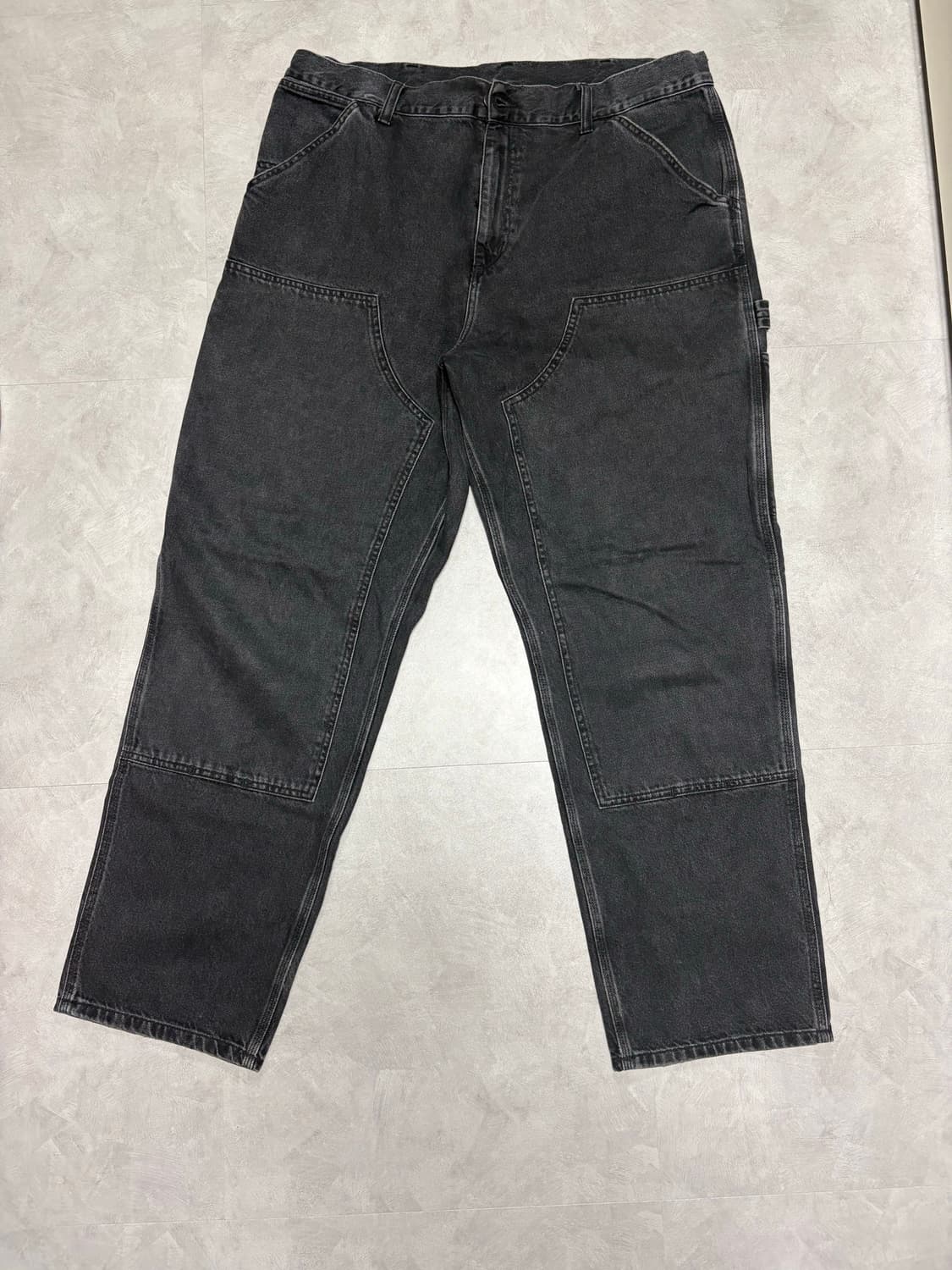 칼하트 wip 더블니 스톤워시드 블랙 36x34 상품이미지1