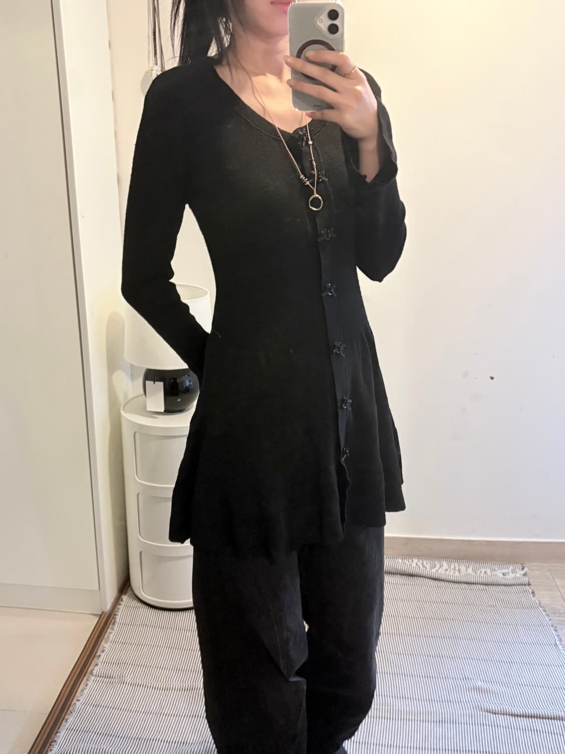 japan vintage black frill cardigun  상품이미지3