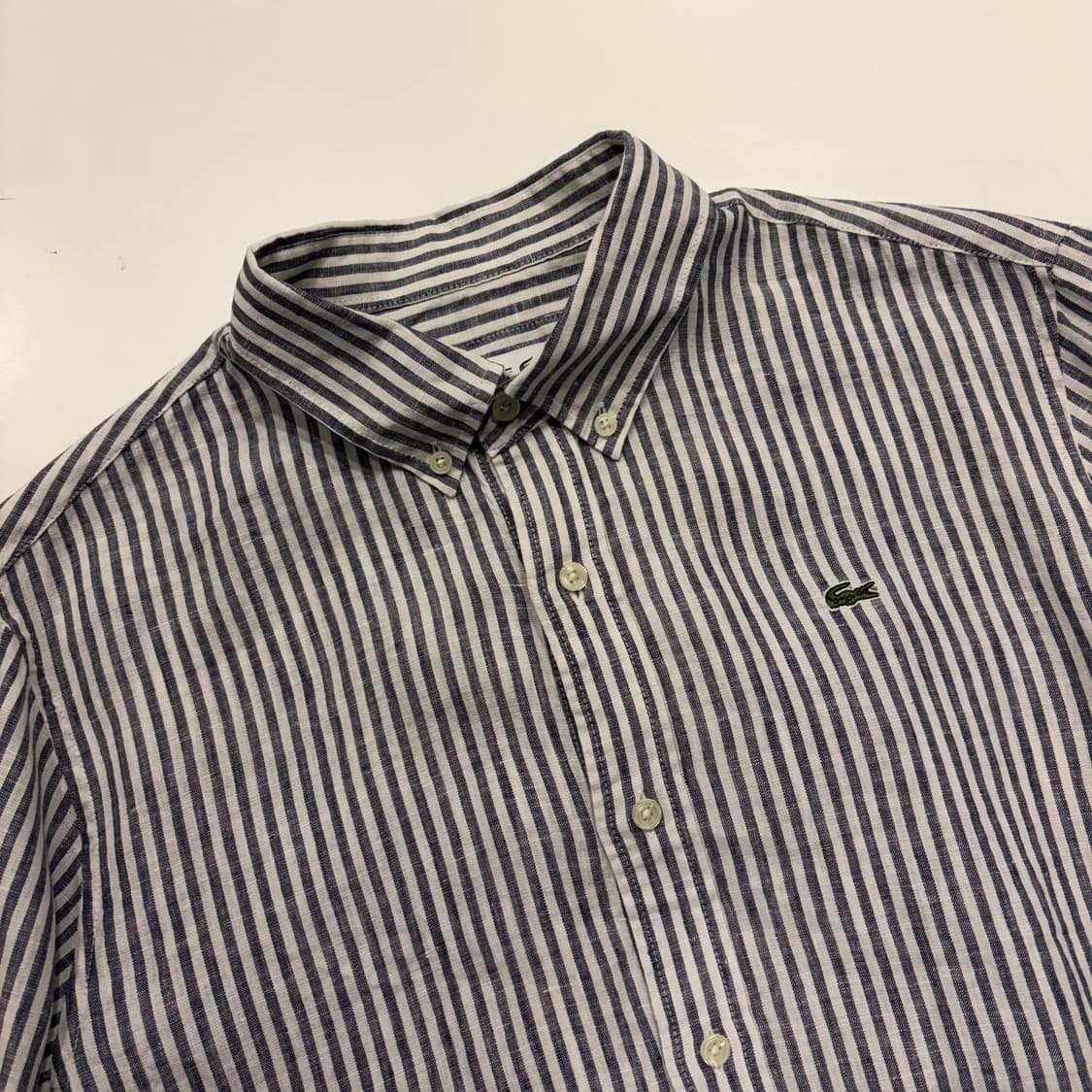 [L] 라코스테 린넨 스트라이프 셔츠 남방 새상품 C218 상품이미지3