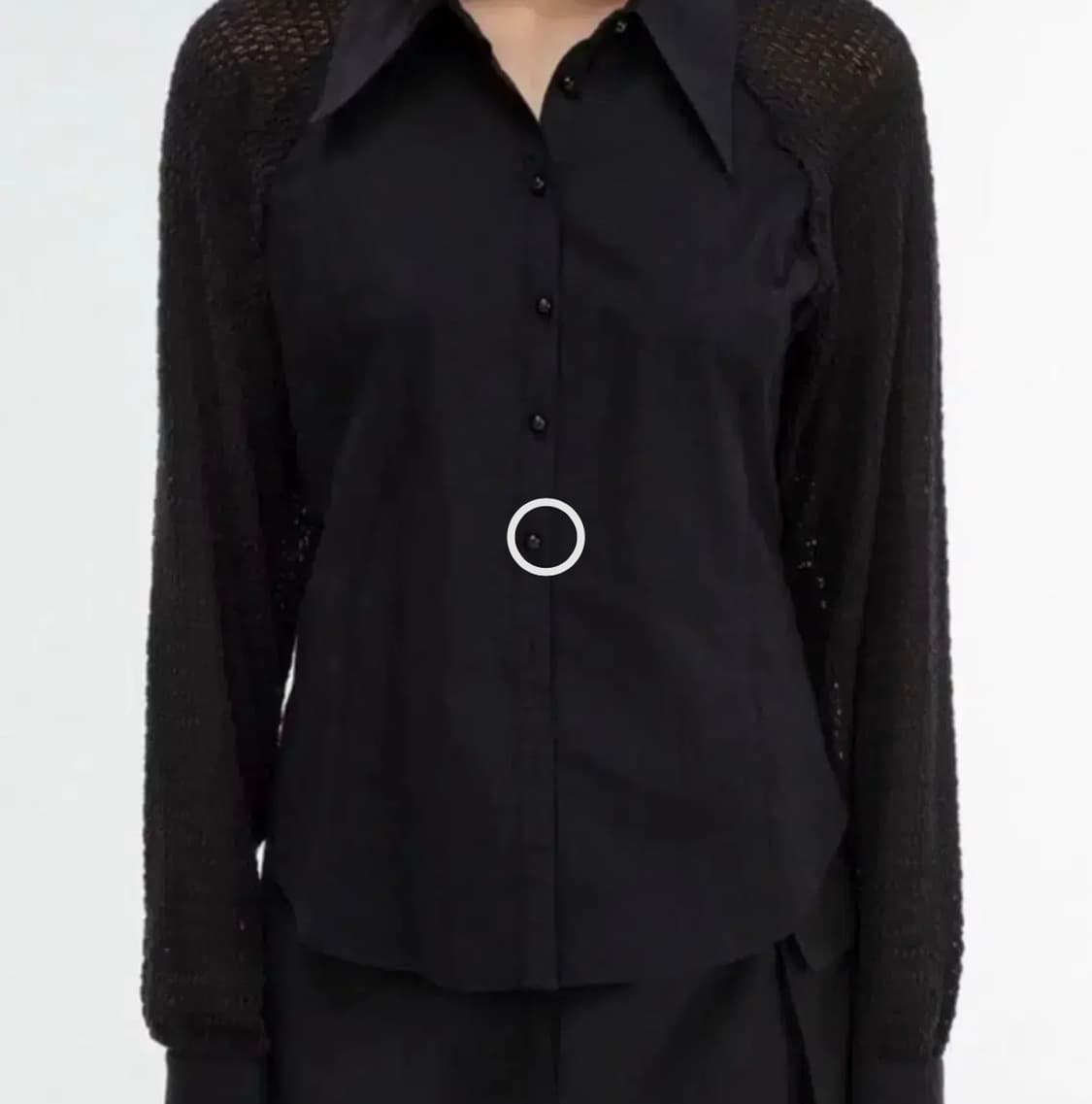 김미더영 셔츠 블라우스 블랙 새상품급 판매 상품이미지1