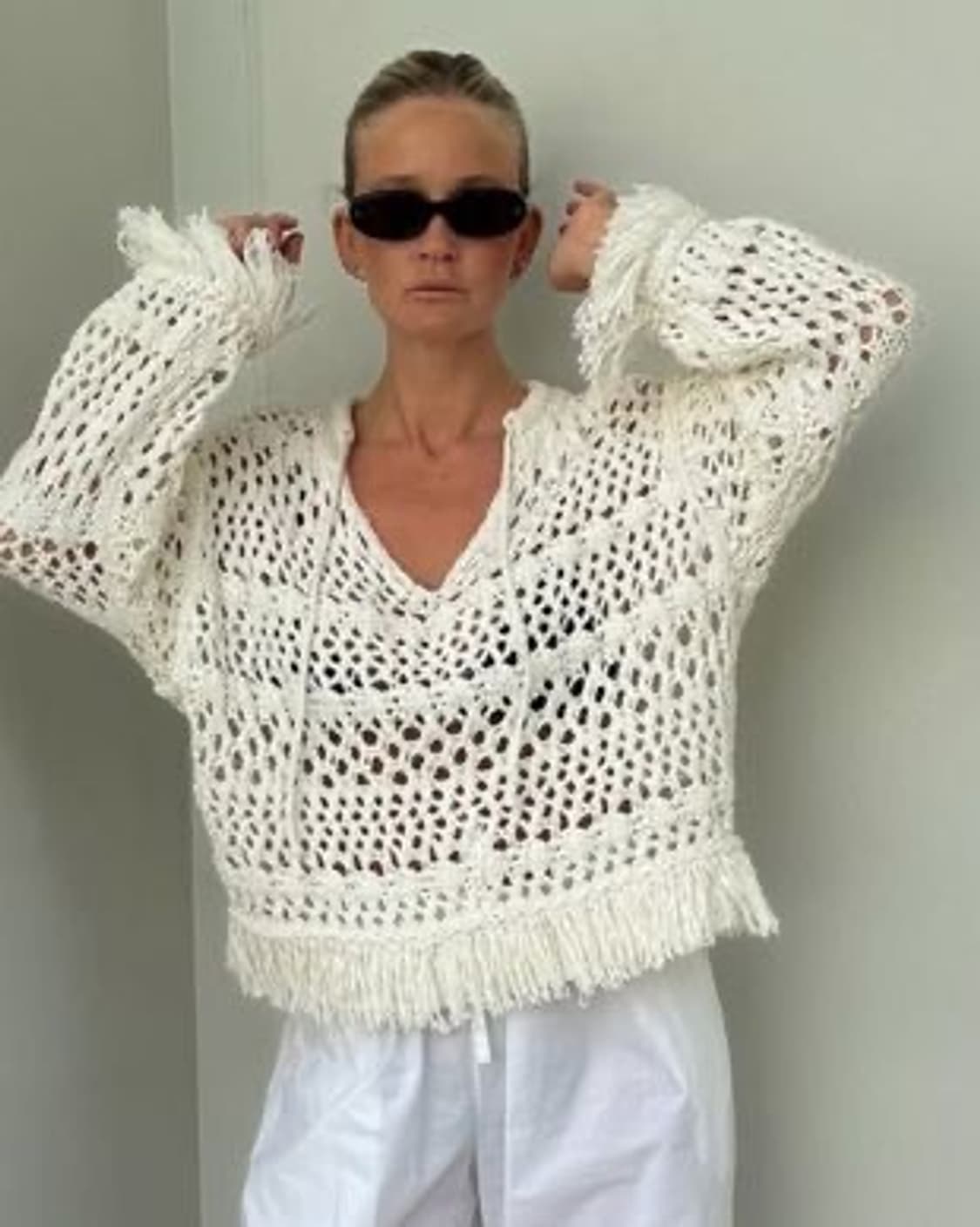 자라 그물니트 태슬니트 아이보리 상품이미지4