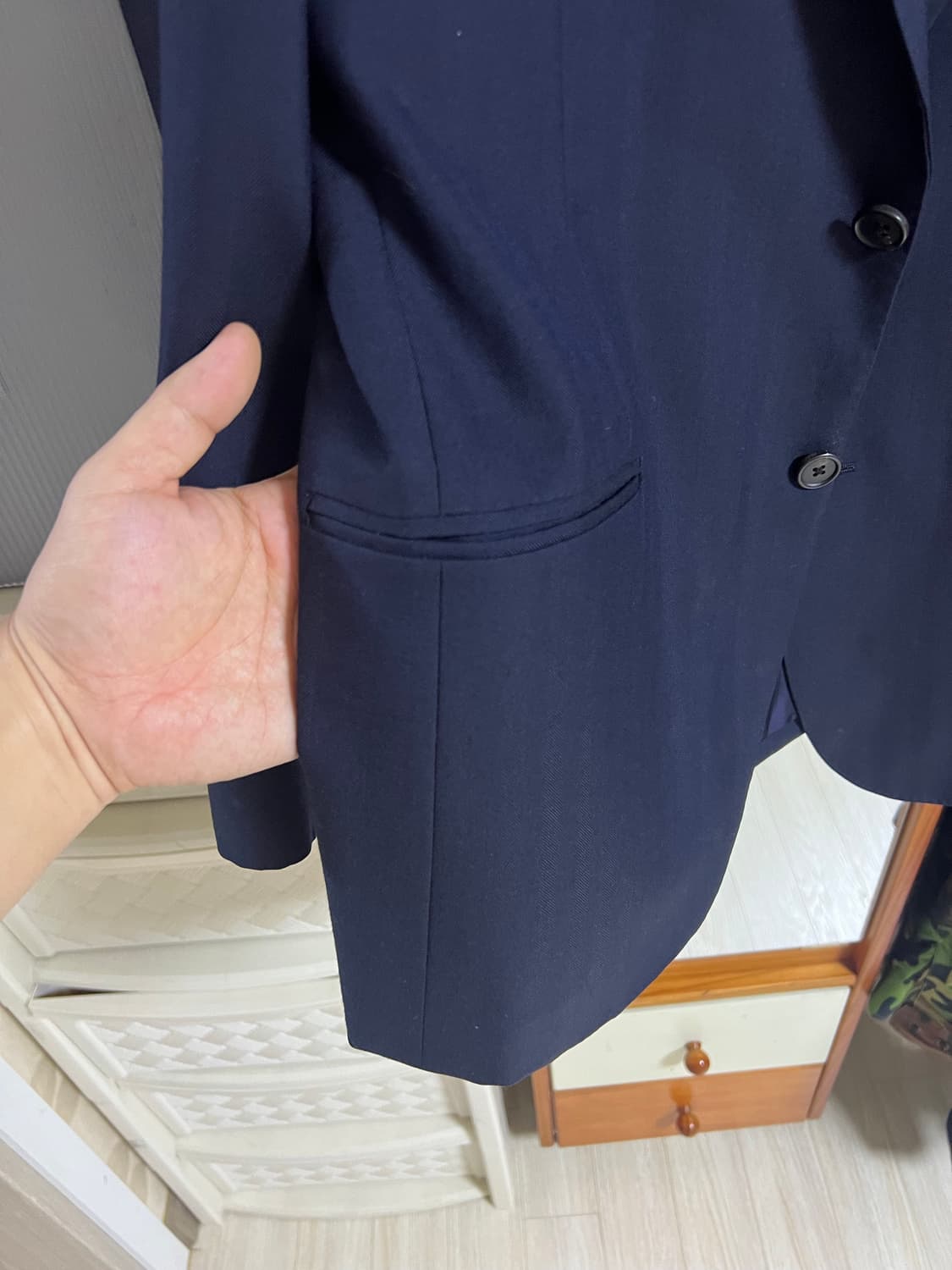 럼스골든베일 네이비 헤링본 비스포크 맞춤 자켓 상품이미지6