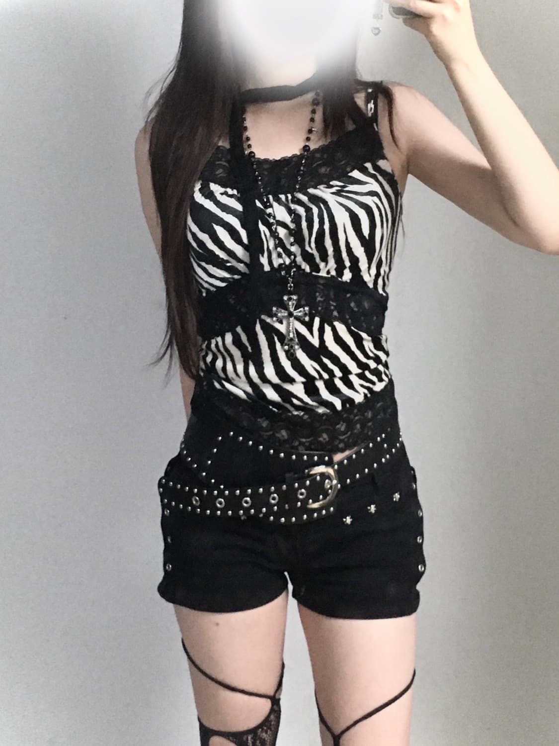 오네갸루 블랙 레이스 슬리브리스 상품이미지6
