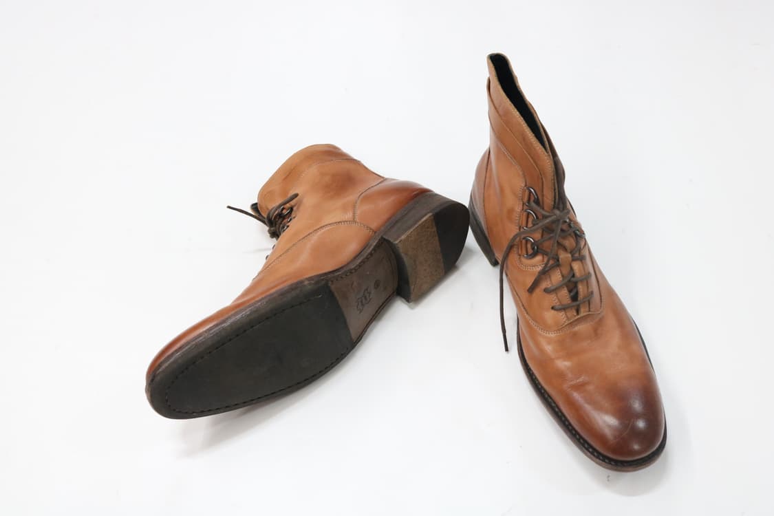 훕데두 빈티지 번니싱 레더 레이스업 부츠 (285) 상품이미지5