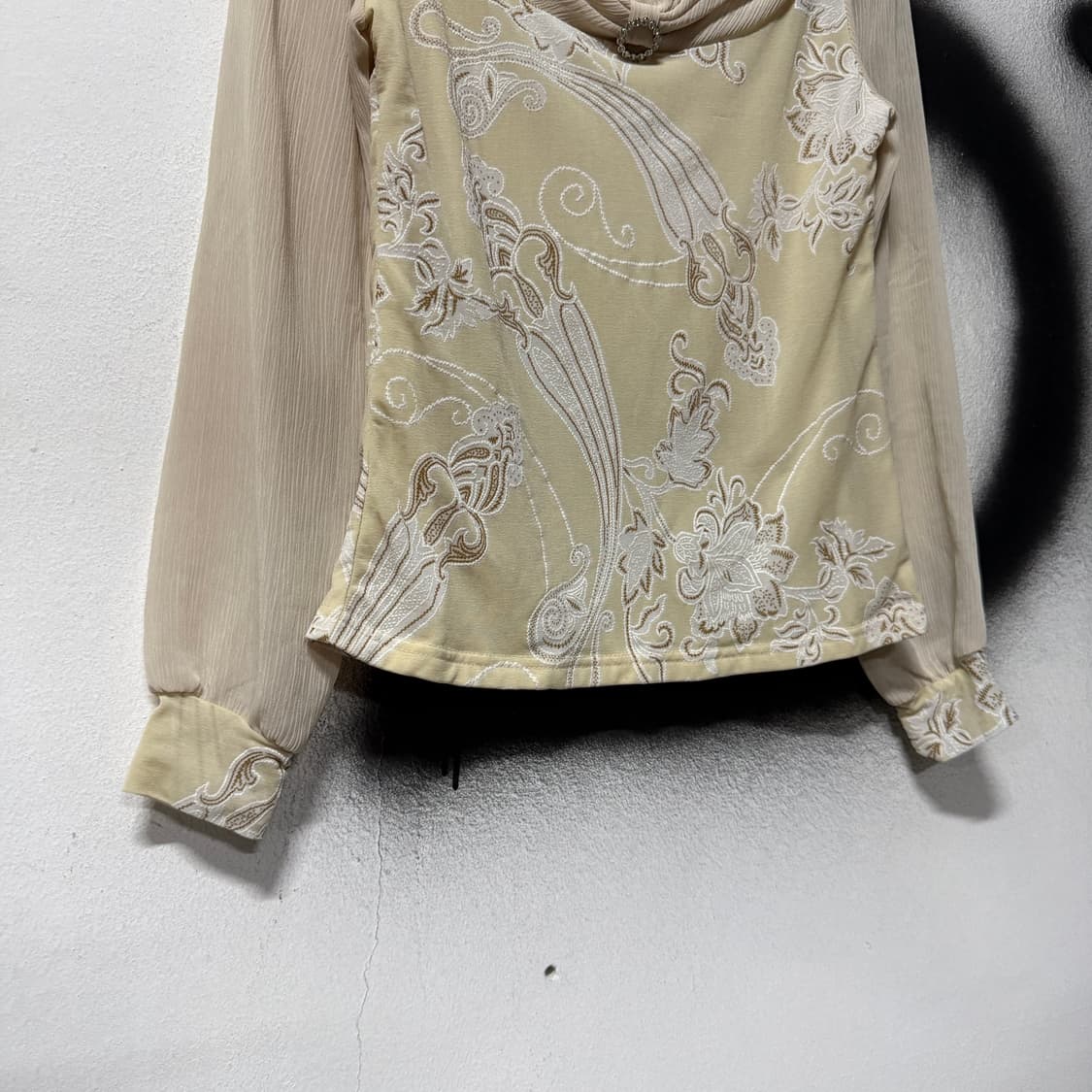 VTG 빈티지 앤틱 유럽풍 페어리 플리츠 블라우스 상품이미지4