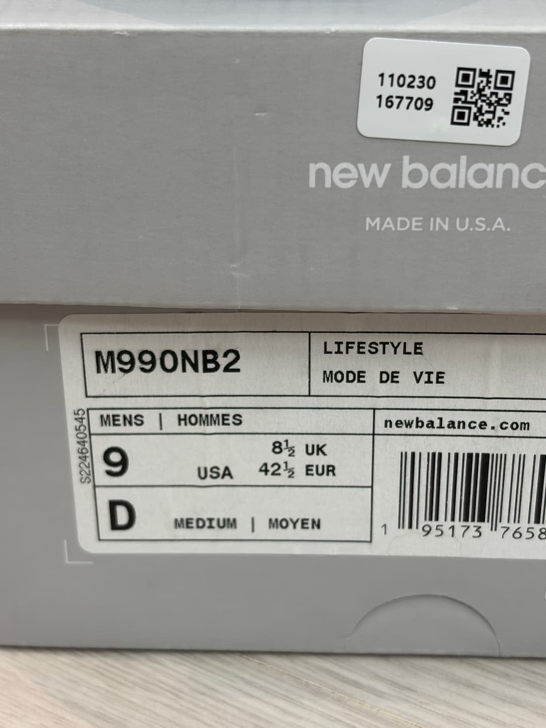 [270] 뉴발란스 990v2 네이비 새상품 상품이미지6