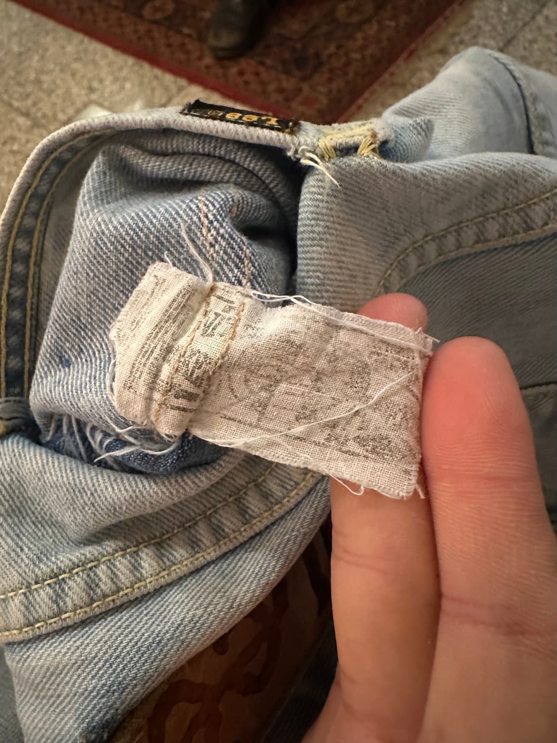 70s USA LEE 빈티지 리 200z 블랙 사이드 탭 데님 팬츠 상품이미지10