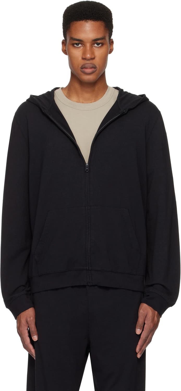 SKIMS Black Jersey Lounge Zip Up Hoodie 상품이미지2
