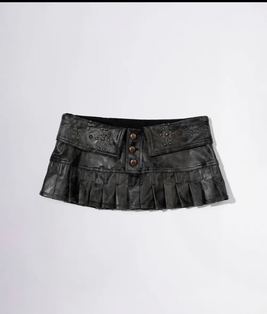 스컬프터 레더 마이크로 스커트 상품이미지1