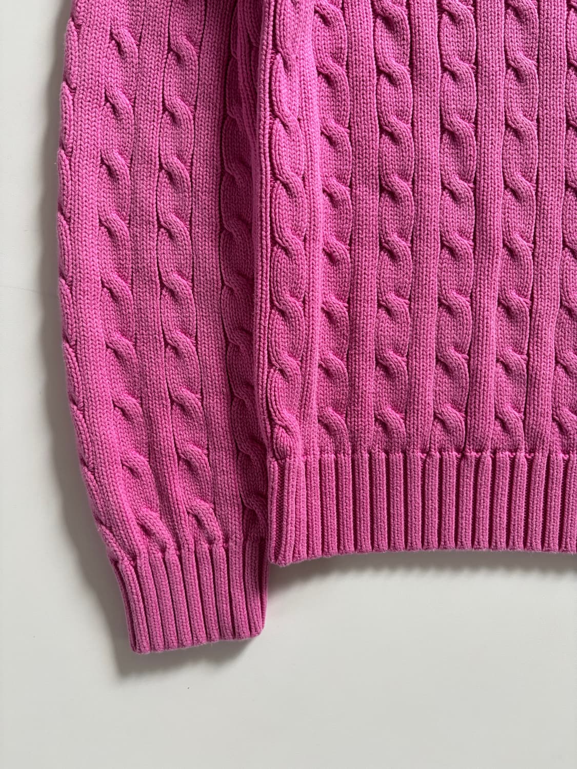 Polo 랄프로렌 우먼 핑크 컬러 코튼 케이블 니트 상품이미지2