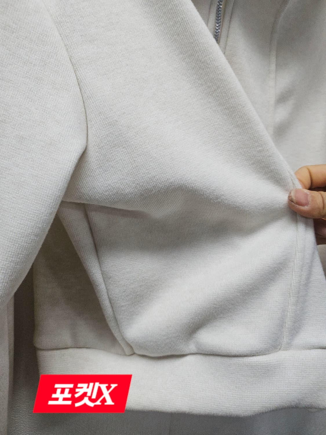 아이보리 크롭 후드집업 Free  살짝도톰두께 상품이미지2