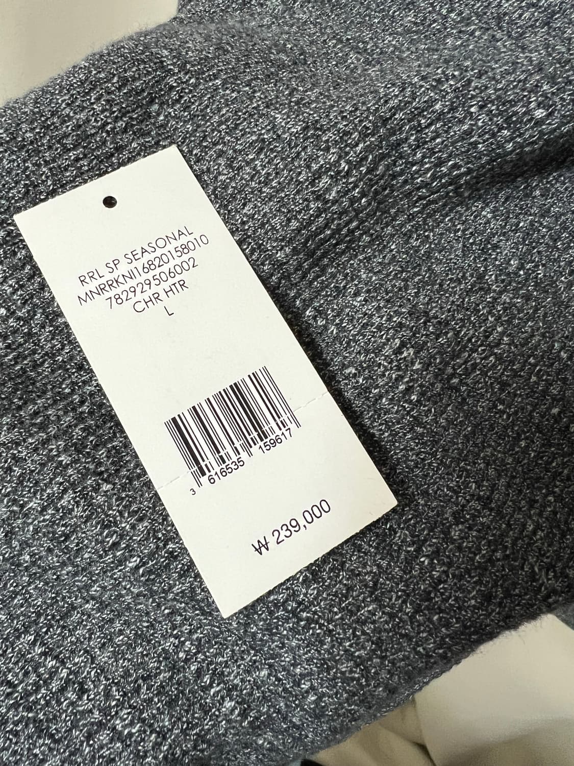 RRL 가먼트 다이 와플 니트 헨리 셔츠 L 상품이미지6