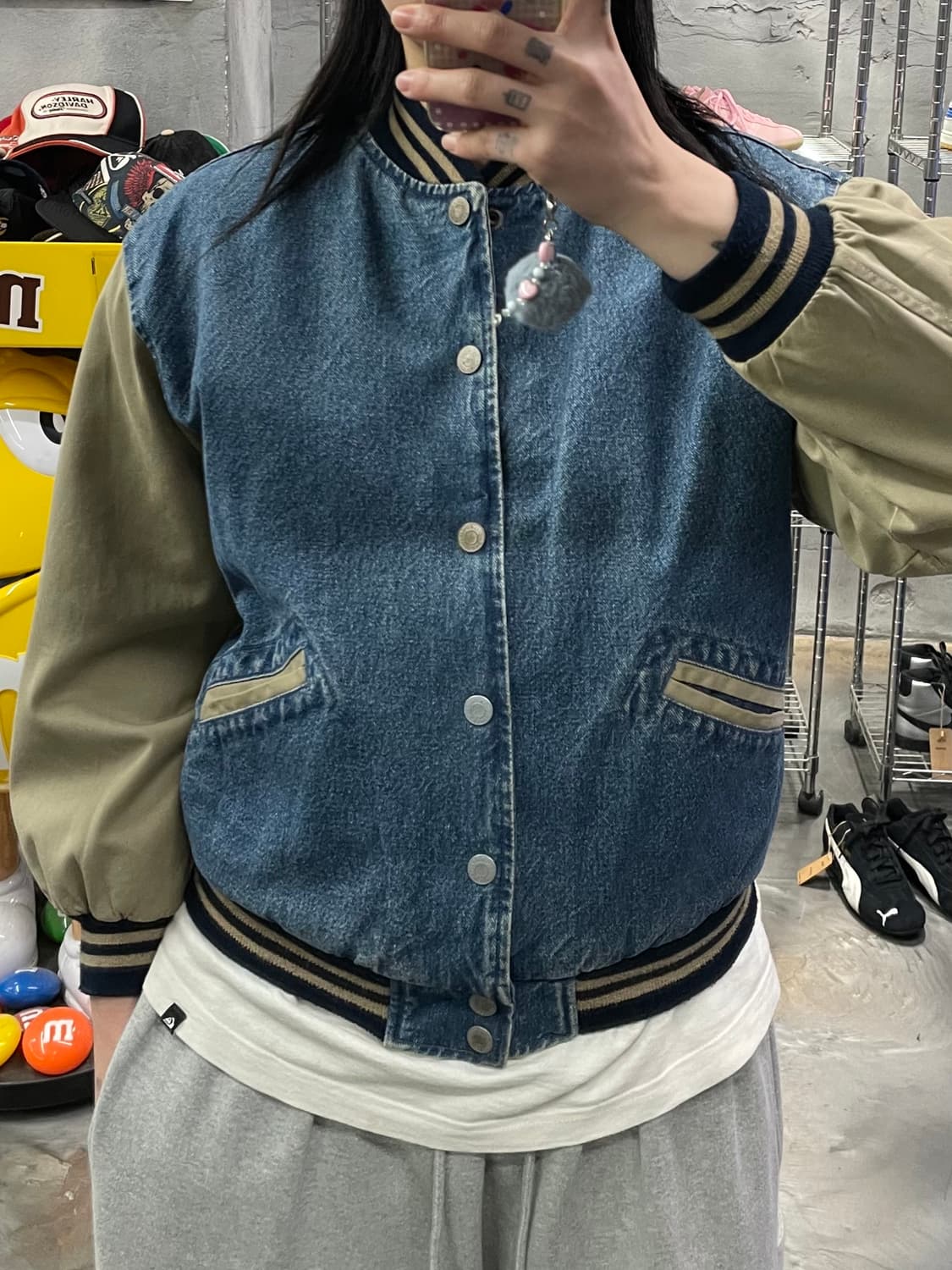 90-00s 갭 데님 바시티 자켓 상품이미지7