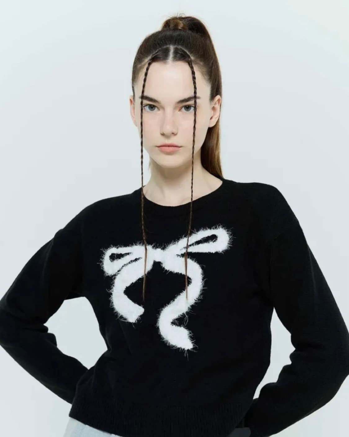 라티젠 L6 RIBBON MIX KNIT BLACK 상품이미지1