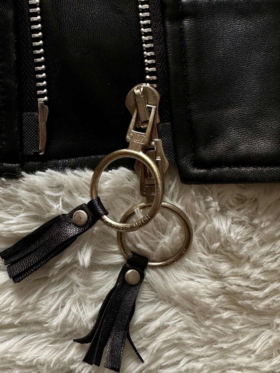 오프화이트 가죽 라이더 자켓 블랙 상품이미지5