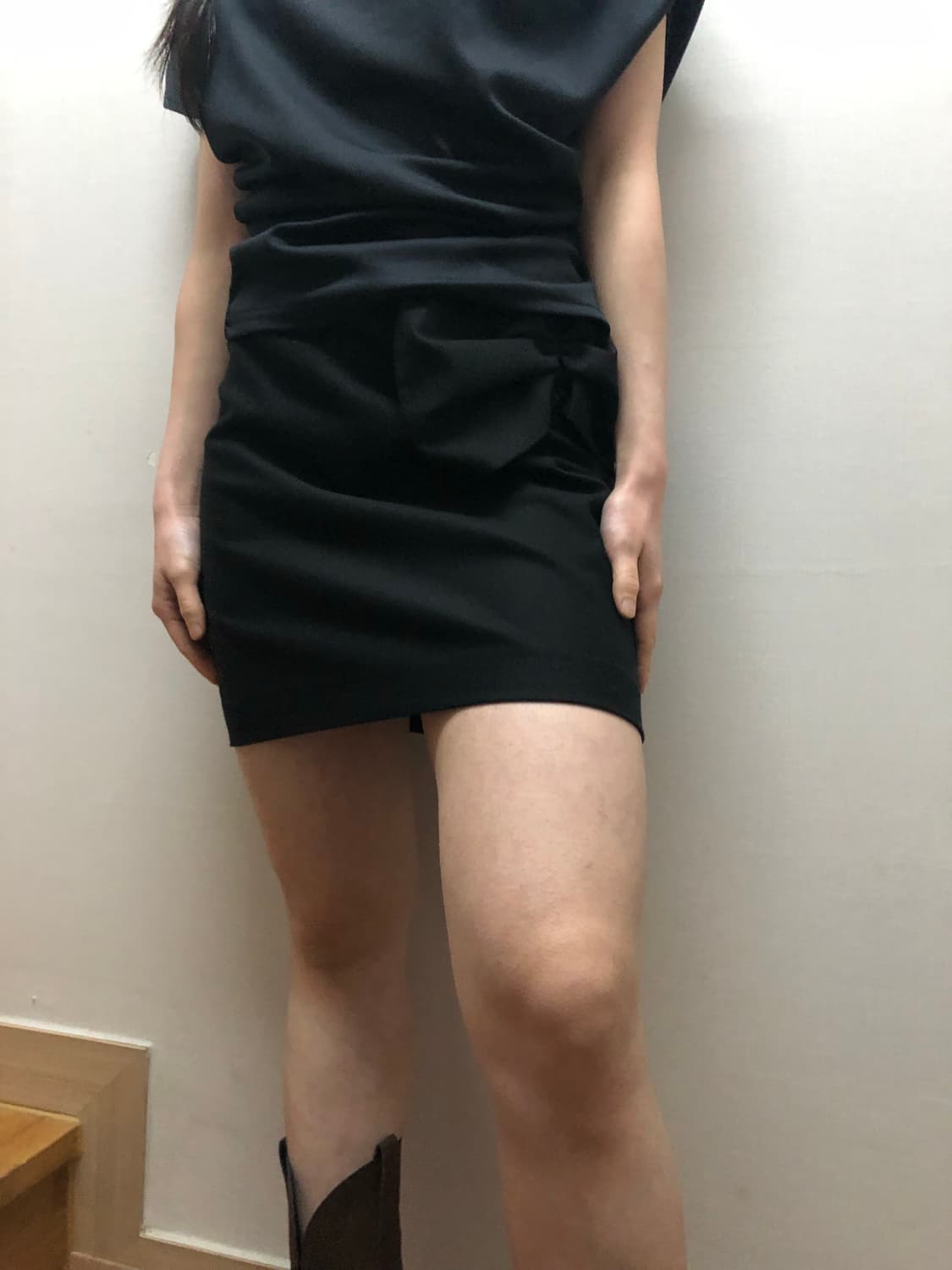 빈티지 블랙 리본 미니 스커트 상품이미지6