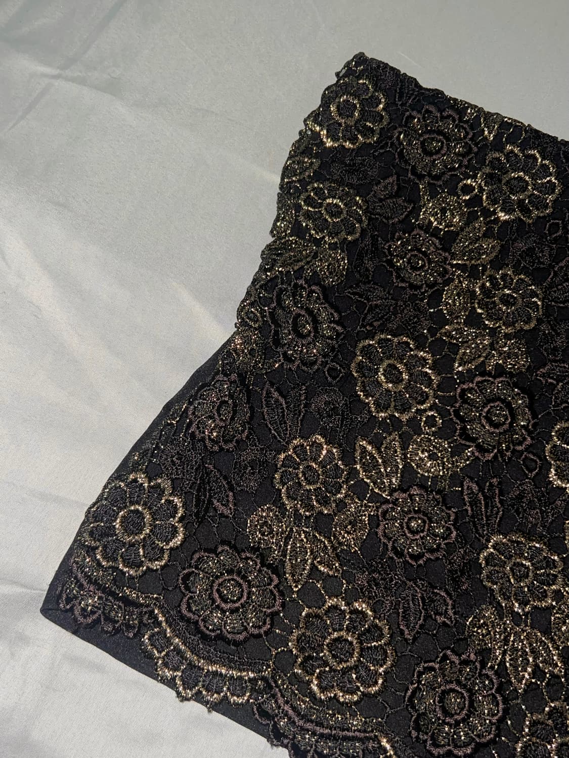 ✨vintage black gold fur lace top✨ 상품이미지3