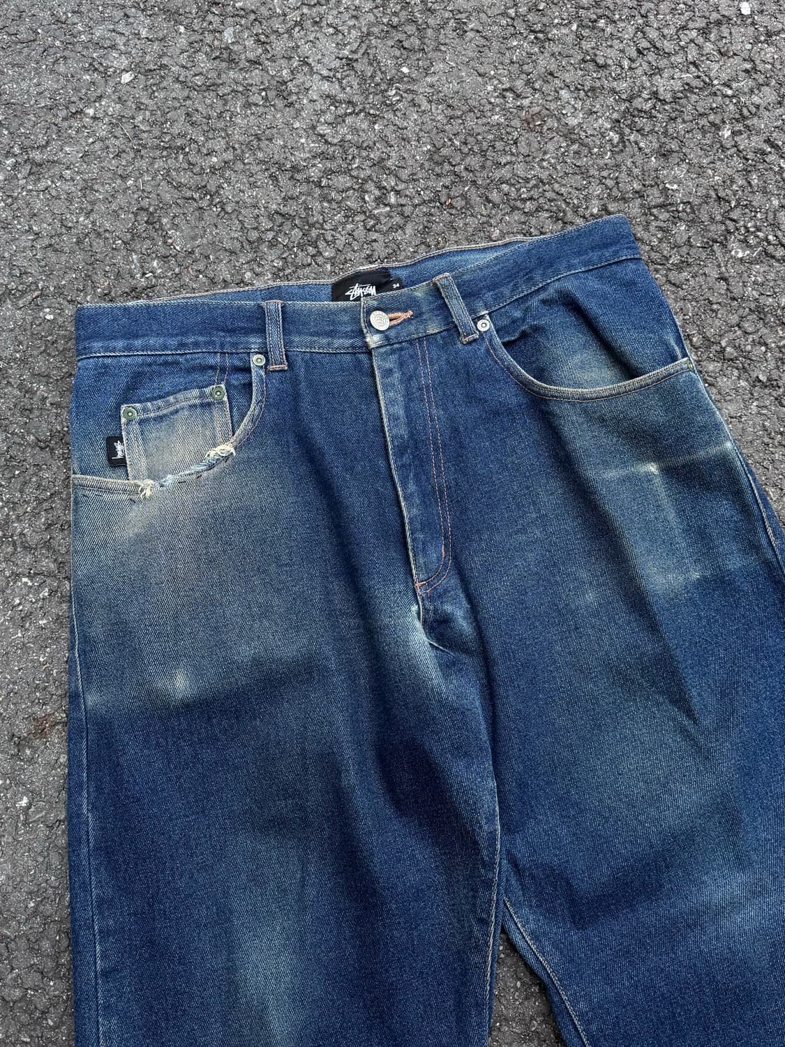 Stussy 스투시 워시드 데미지 데님팬츠 상품이미지4