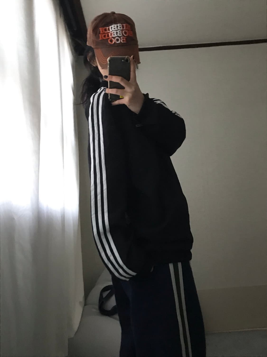 아디다스 블랙 오버핏 바람막이 상품이미지5