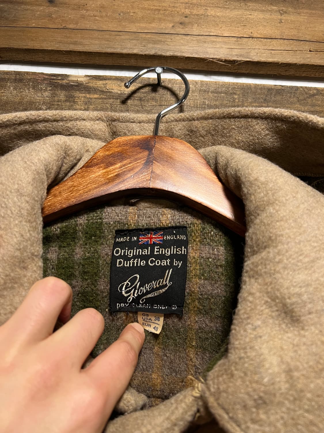 [S]90's Gloverall 글로버올 우먼스 베이지 울 더플 코트 상품이미지2