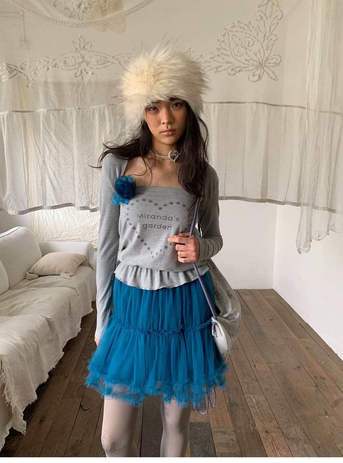 NotJustHim 탑 +스커트 세트 상품이미지5