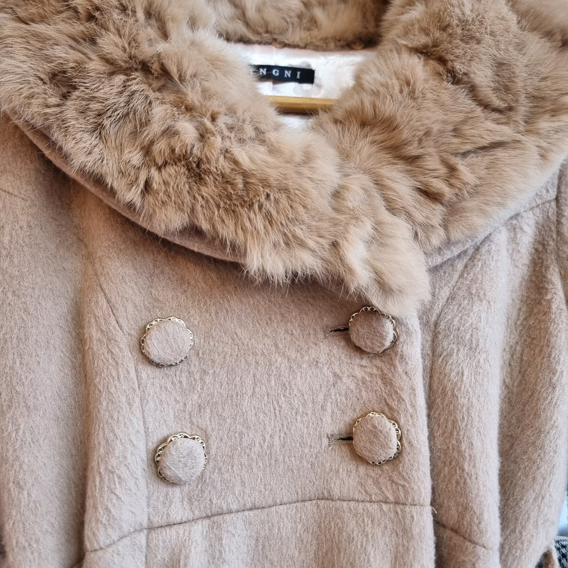 INGNI(잉그니) 카라 퍼 탈부착 울혼방 코트 상품이미지2