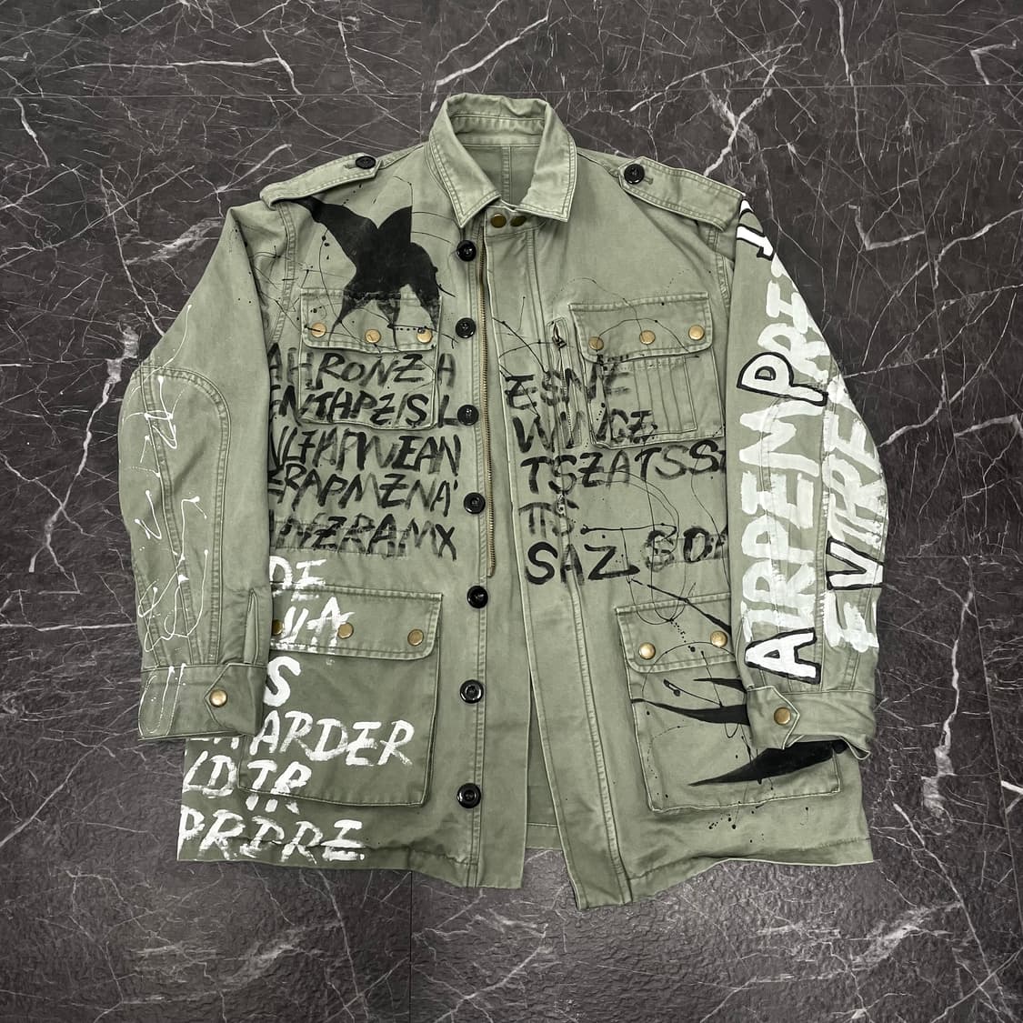 M 빈티지 페인팅 야상 자켓 상품이미지6