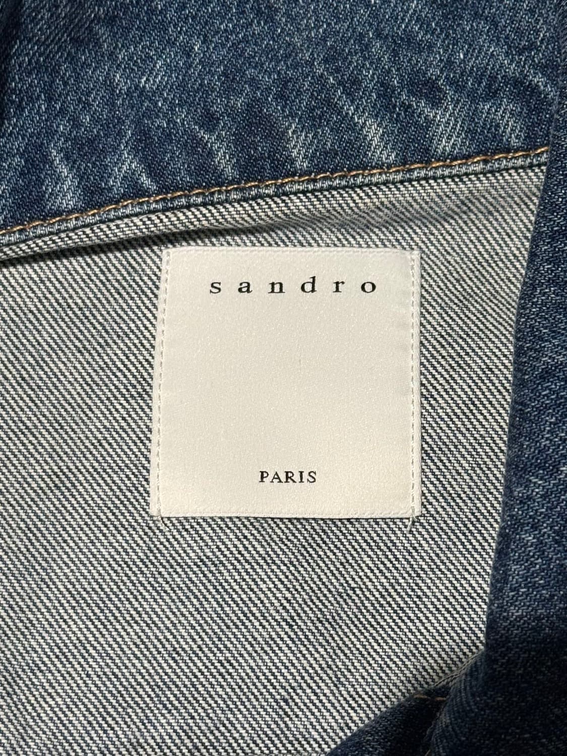 산드로 데님 퀼팅 체크 패널 자켓 상품이미지7