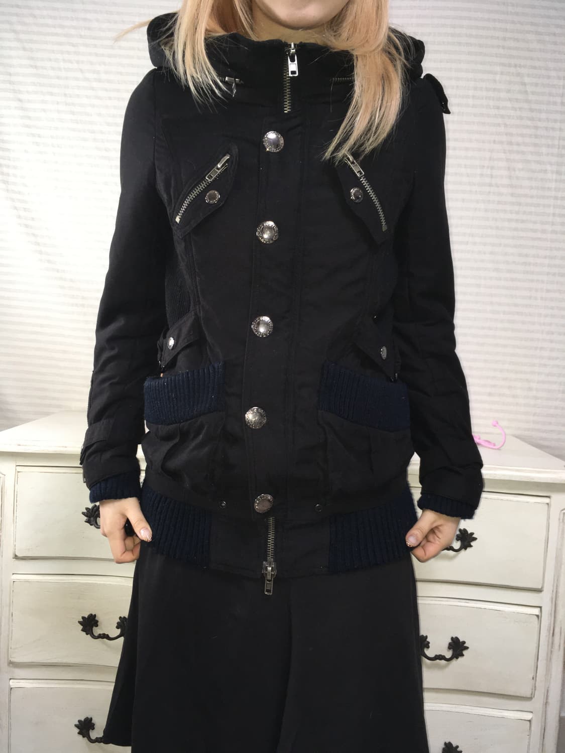 jpn vintage black y2k pocket jumper 상품이미지1