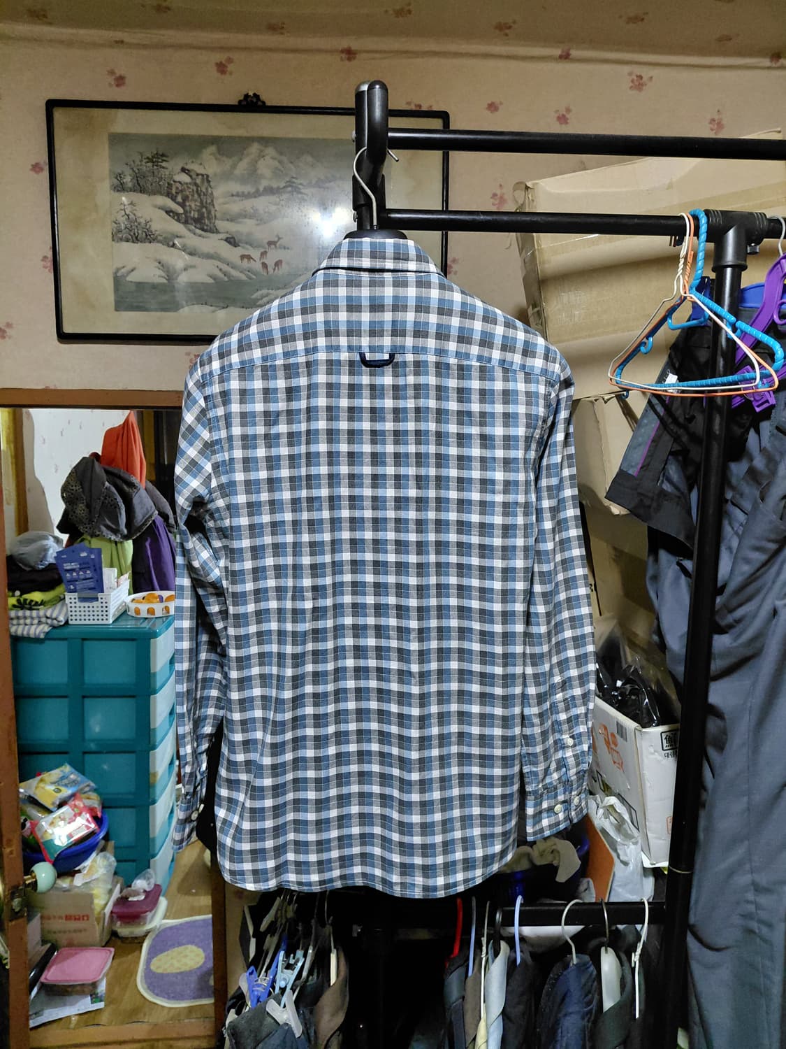 [헨리코튼]코튼 체크 셔츠 95사이즈  상품이미지2