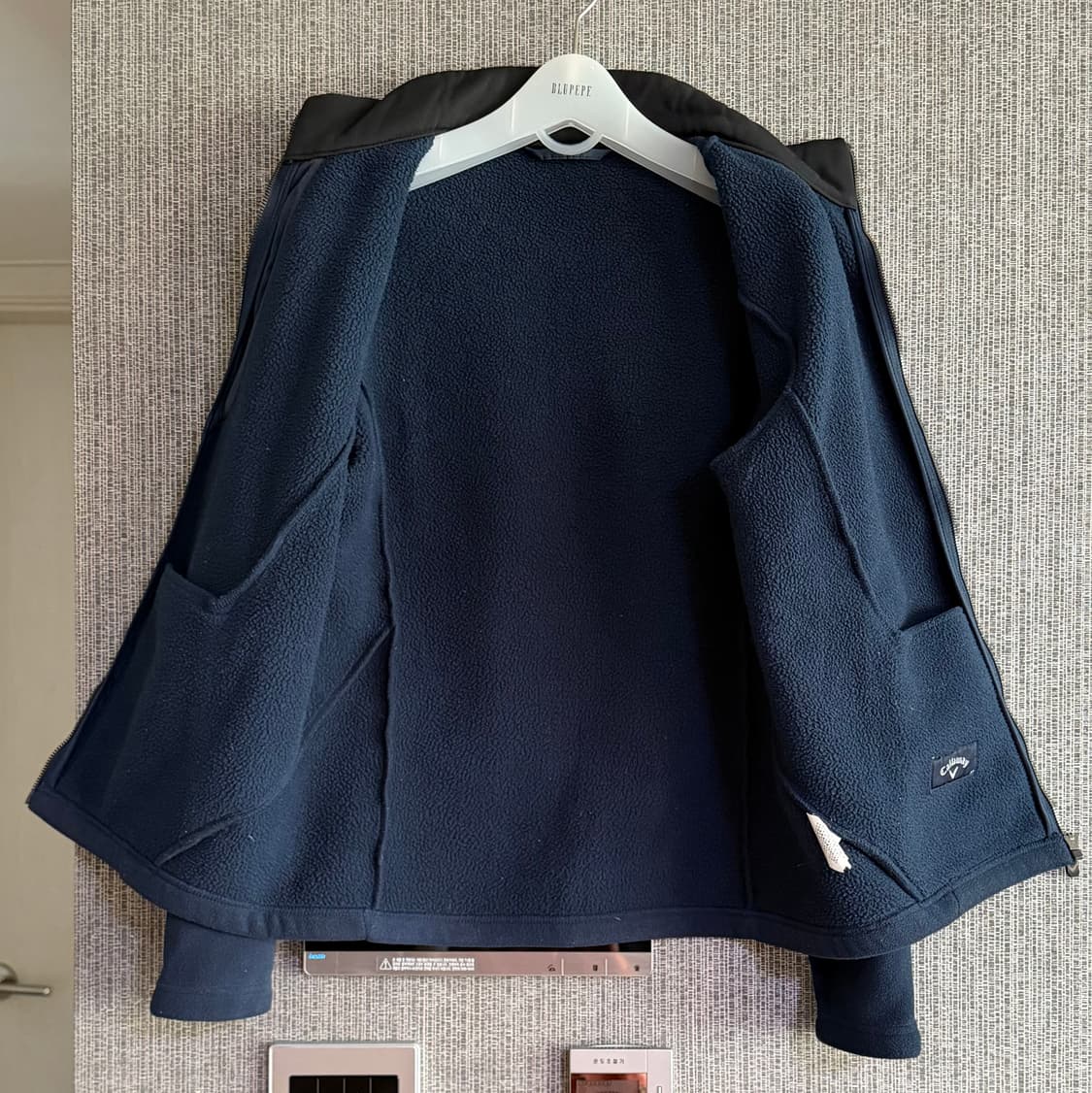 캘러웨이 플리스 자켓 네이비 후리스 집업 점퍼 골프 일상복 남여공용 95 상품이미지5