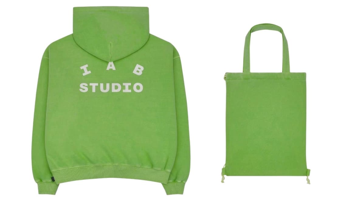 빈지노입은 IAB Studio 피그먼트 후드 그린 + 토트백 상품이미지1