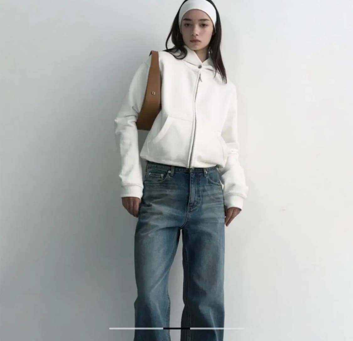 스튜디오테이블 후드집업 화이트 상품이미지3