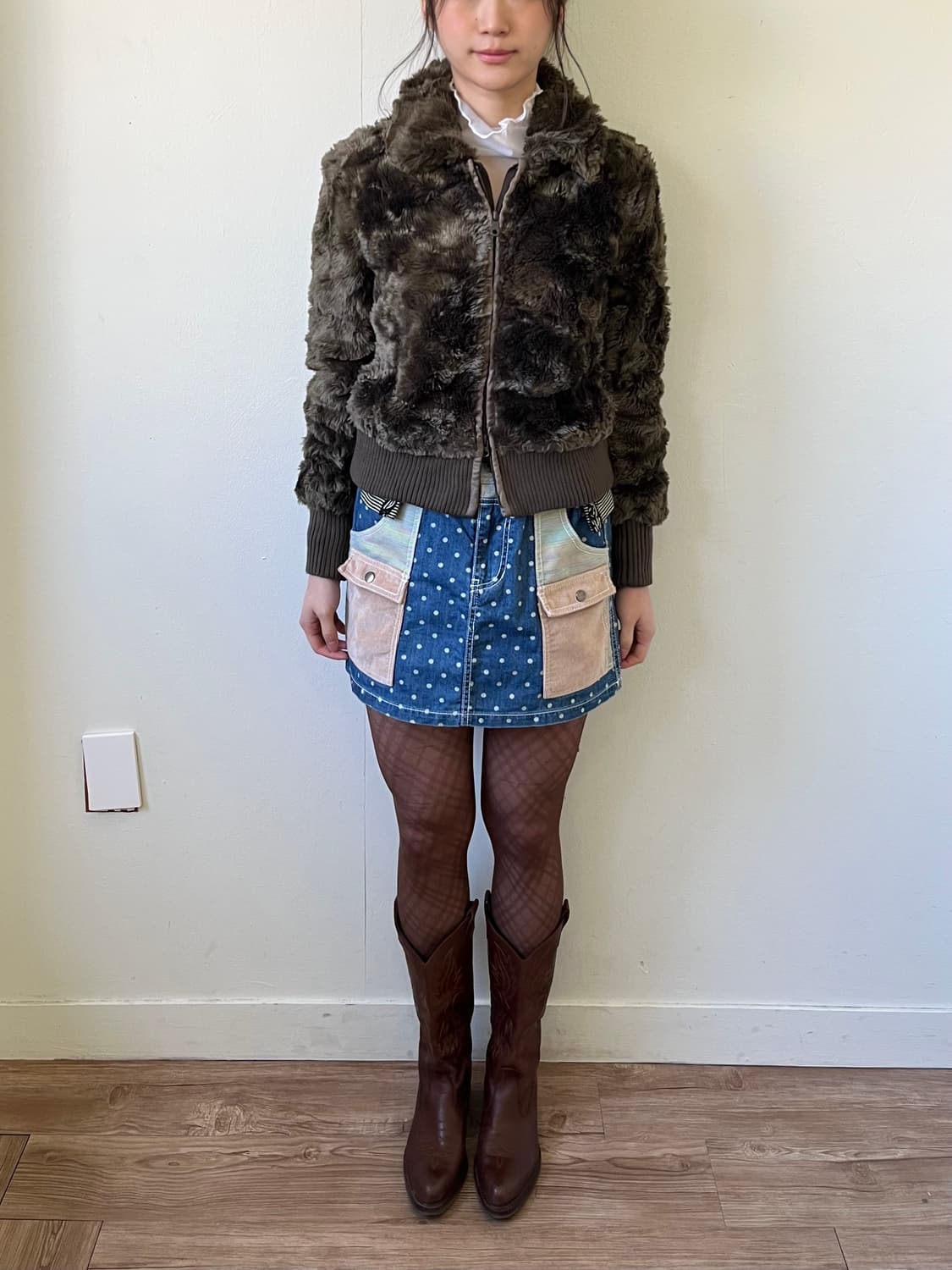 COMME CA ISM 올리브 퍼 자켓 상품이미지8