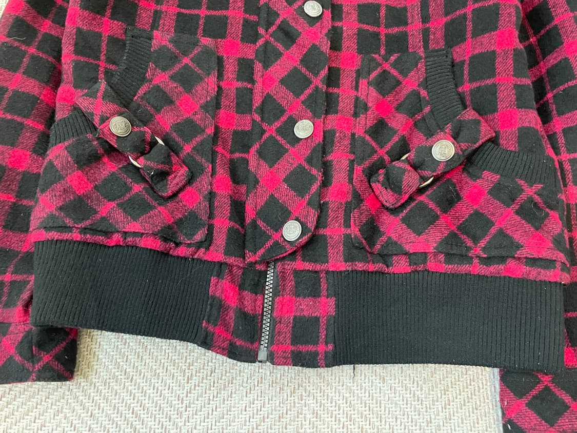 빈티지 체크 패턴 블루종 자켓 goa y2k J03663 상품이미지6