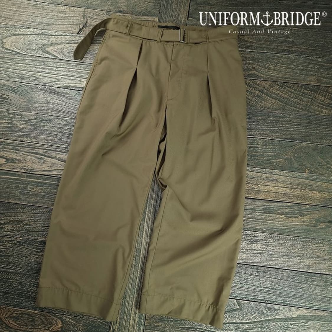 [유니폼브릿지] 핀턱 벨티드 와이드 팬츠 M19200 상품이미지1