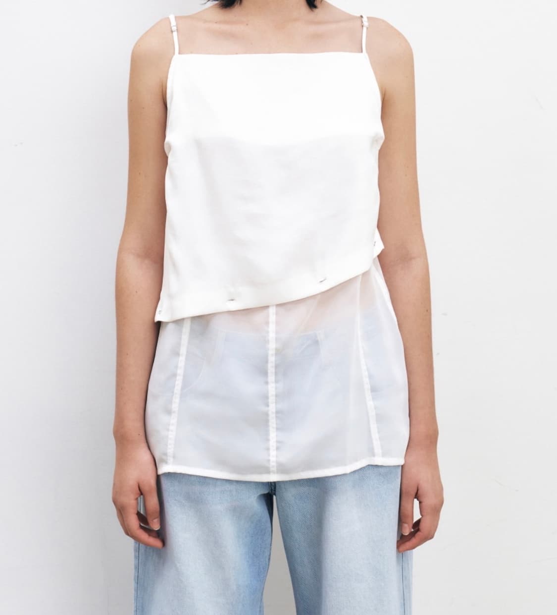 인사일런스우먼 슬리브리스 버튼 원피스 WHITE M 상품이미지3