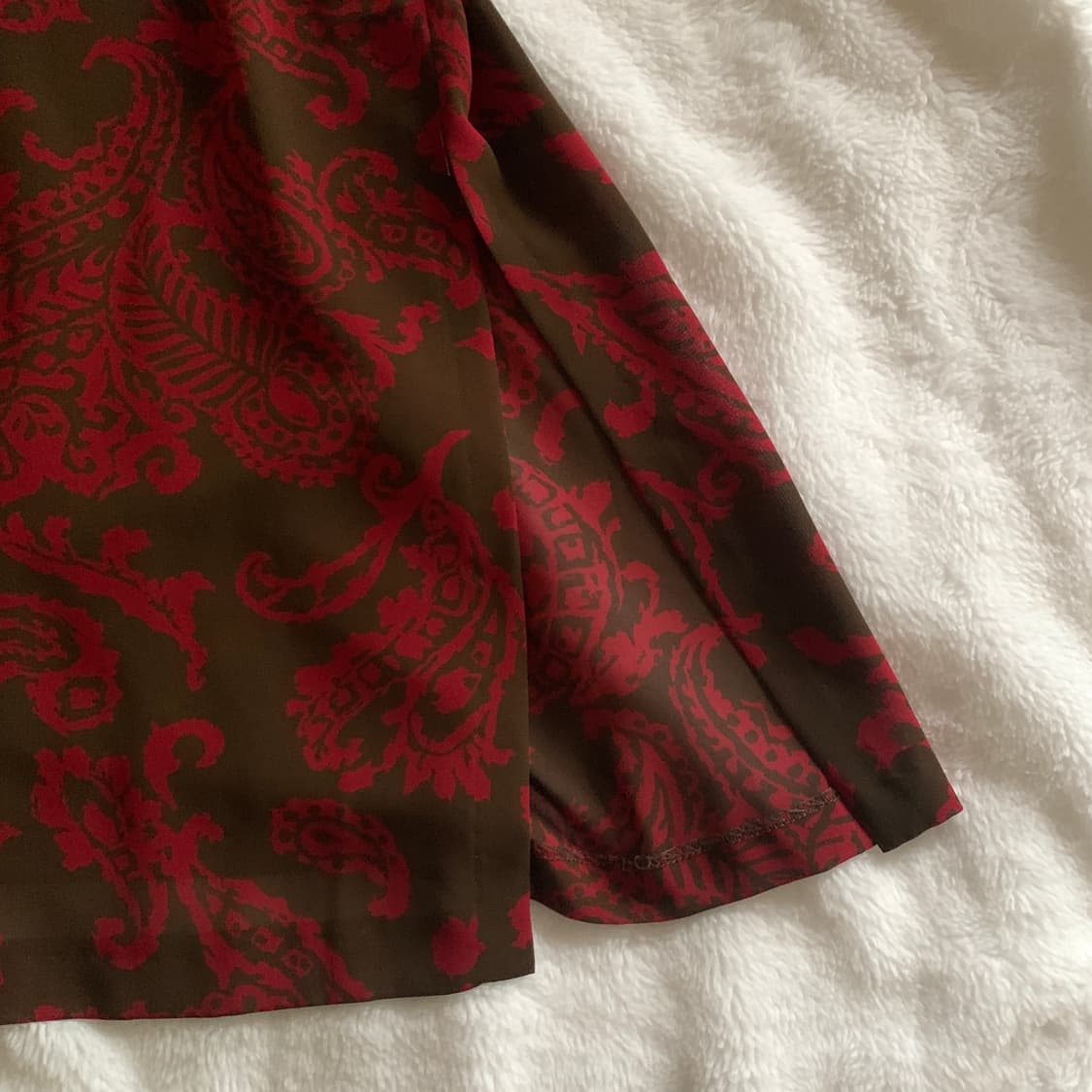 일본 빈티지 amanjacky 레트로 리프 패턴 쉬폰 블라우스 상품이미지8