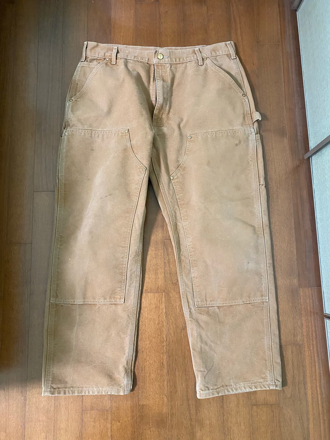 [38x30] 칼하트 더블니 워크 팬츠 베이지 USA 상품이미지1