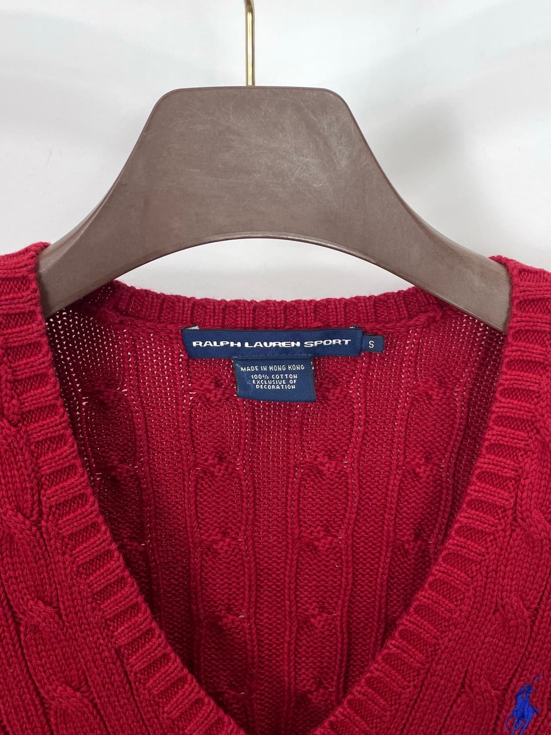 [S]폴로 레드 여성 브이넥 꽈배기 니트 CK9773 상품이미지6