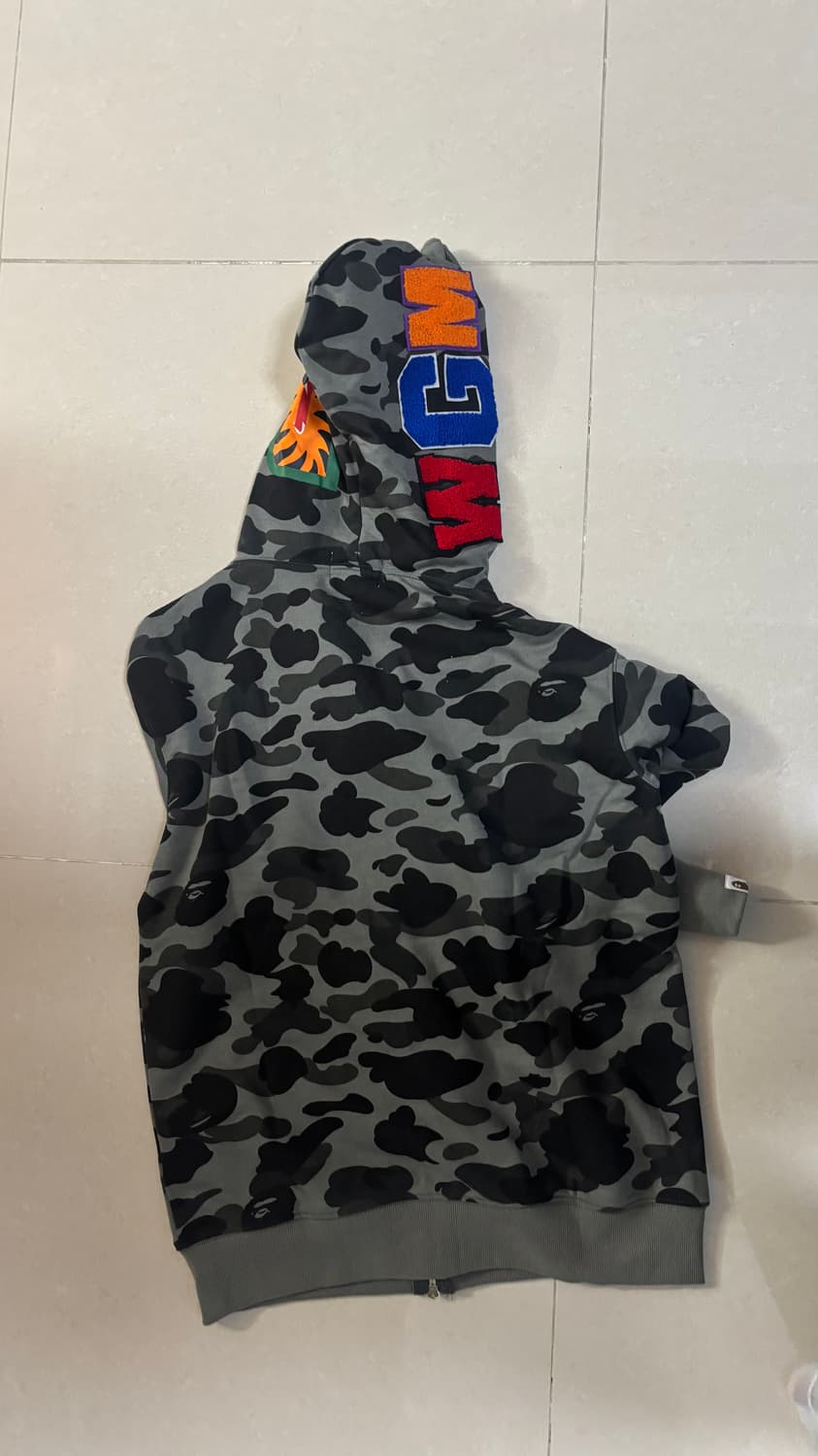 베이프 샤크 후드집업 블랙 흑계 L 상품이미지2