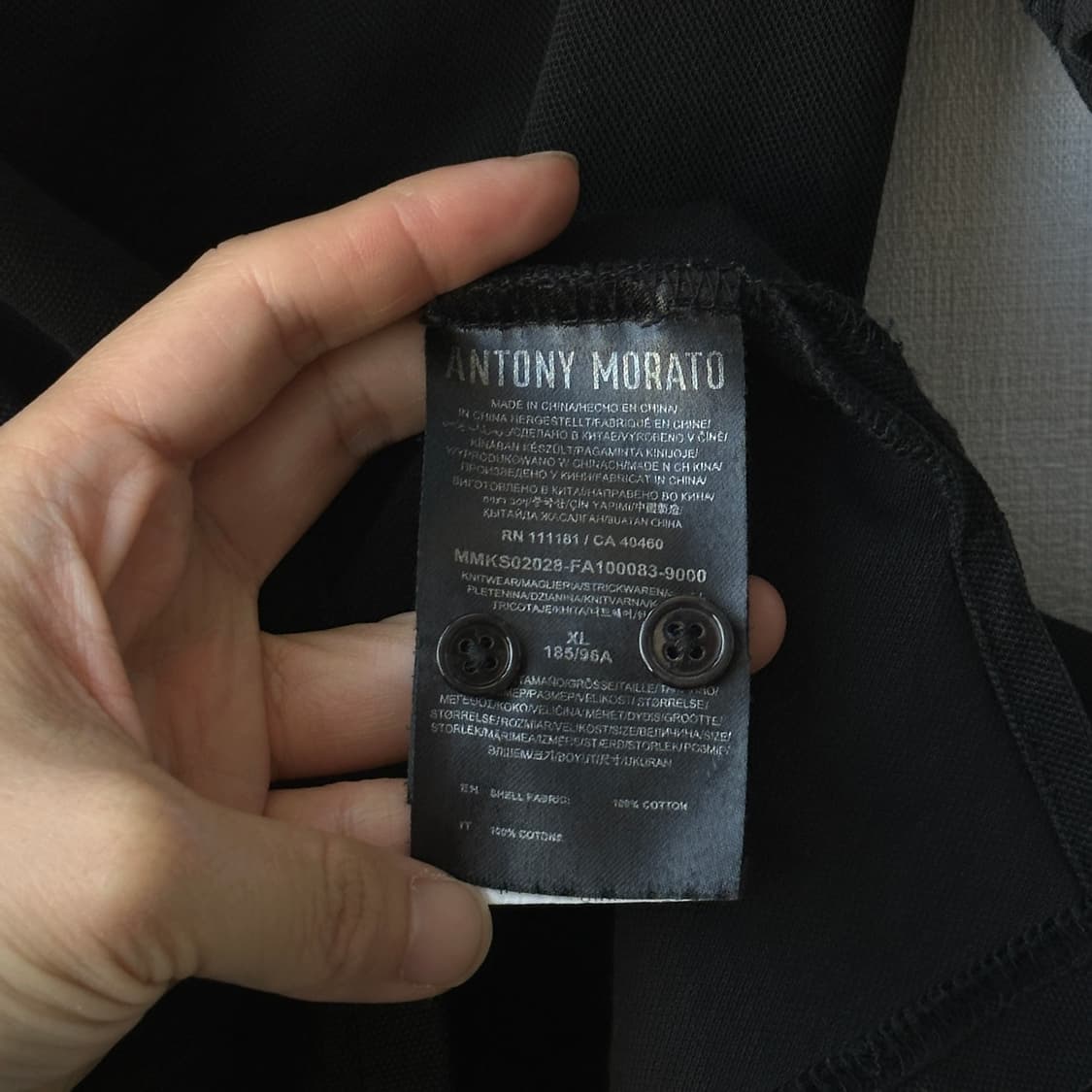 안토니모라토 코튼 오픈 카라 반팔 티셔츠 블랙 XL 상품이미지9