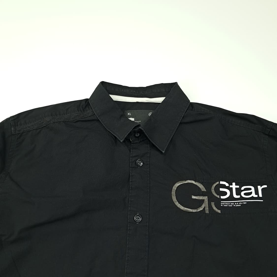 CL741 XL 지스타로우 코튼 자수 로고 블랙 셔츠 남방 상품이미지2