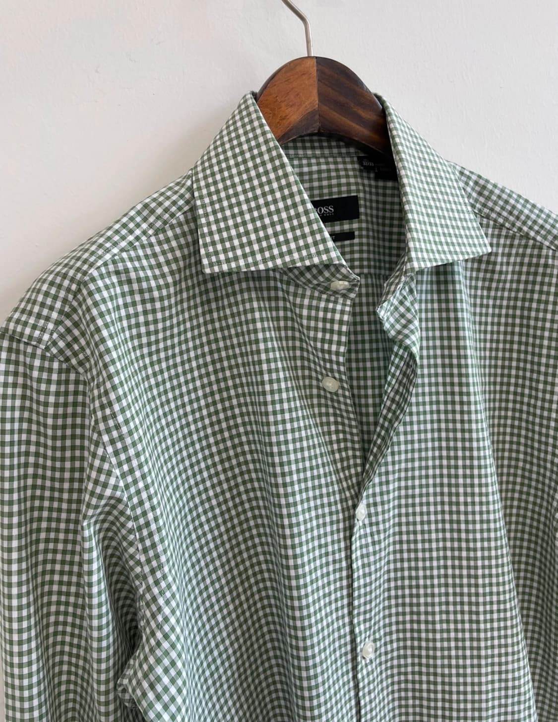 [HUGO BOSS] 보스 슬림핏 그린 깅엄 체크 셔츠 상품이미지6
