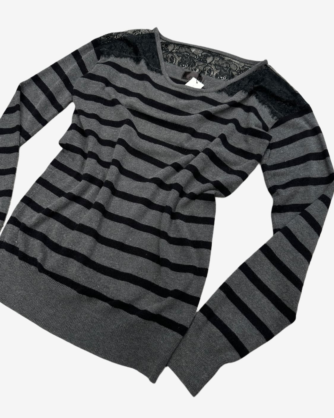 lace york grey stripe knit 상품이미지3