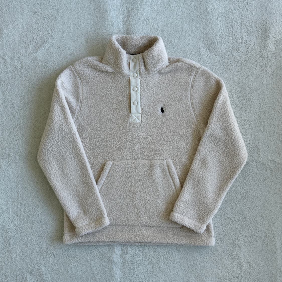 폴로랄프로렌 반집업 뽀글이 후리스 아이보리 상품이미지1